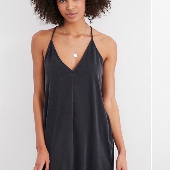 Silence and Noise V-Neck Cupro Mini Dress - Picture 1 of 10